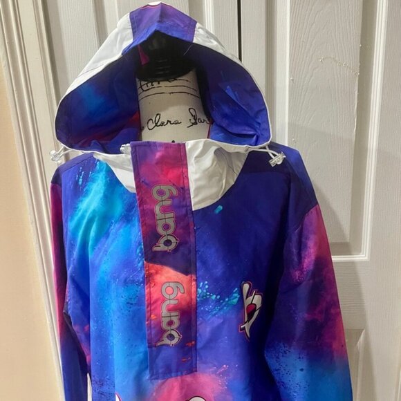 HOT PINK BLUE TIE DYE WINTERBREAKER COAT BANG ENERGY REVOLUTION SIZE M/L - Picture 6 of 16